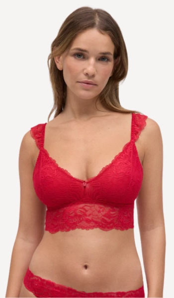 YSABEL MORA Bralette rojo sin aro ni relleno encaje – Oferta