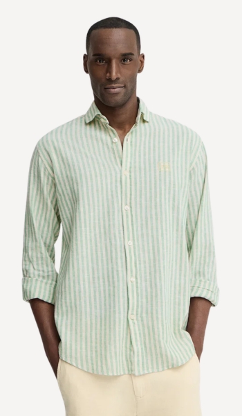 Polo Club Camisa Polo Club rayas verde cuello italiano – Oferta