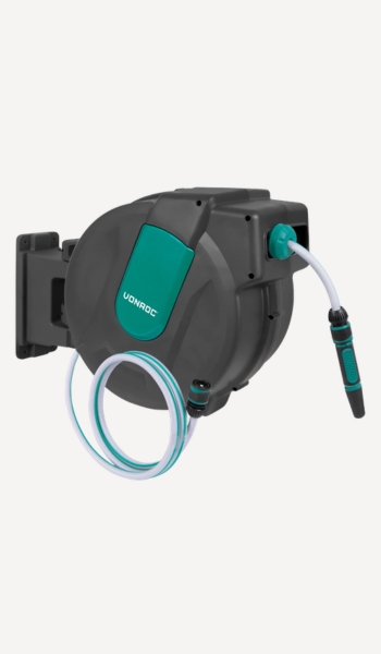 Vonroc Carrete automático para manguera 35 m con accesorios – Oferta