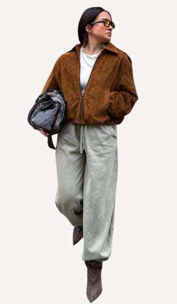 Bershka Cazadora efecto suede balloon – Oferta