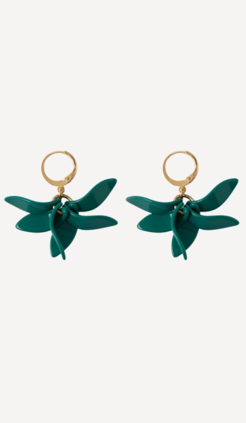 Malababa Flora pendientes aro pequeño teal – Oferta