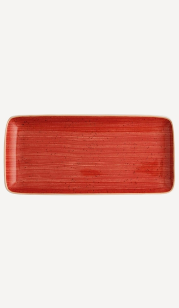 OhGar Fuente rectangular de porcelana Terra Ariane 36x16,5 cm roja – Oferta