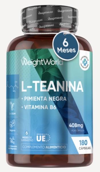WeightWorld L-Teanina con Pimienta Negra y Vitamina B6 180 cápsulas – Oferta