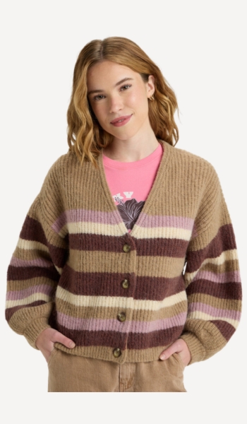 Roxy Marble Tiles Stripe Cárdigan holgado para mujer – Oferta