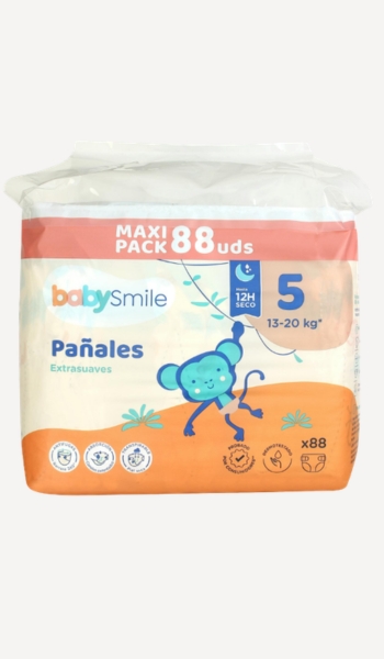 Clarel Pañales BabySmile talla 5 13-20 kg 88 uds – Oferta