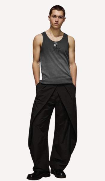 Bershka Pantalón super baggy cruzado – Oferta