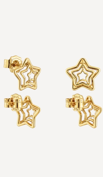 TOUS Pendientes estrella con baño de oro 18 kt sobre plata bickie – Oferta