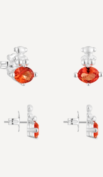 TOUS Pendientes Tous oso plata zafiro naranja – Oferta