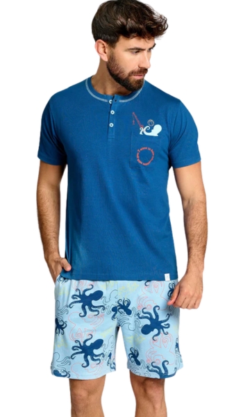 YSABEL MORA Pijama corto de algodón con estampado de pulpos – Oferta