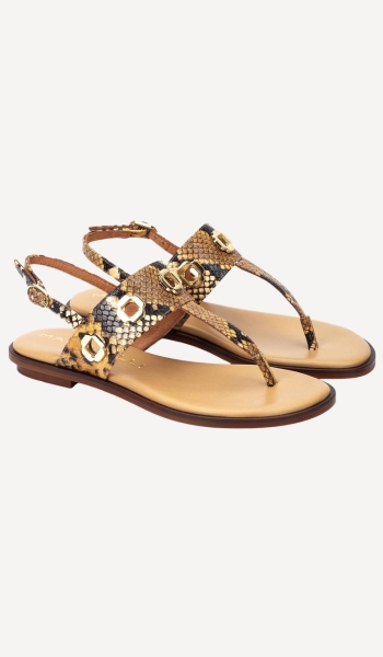 Sandalias planas Mazzini estampado piel