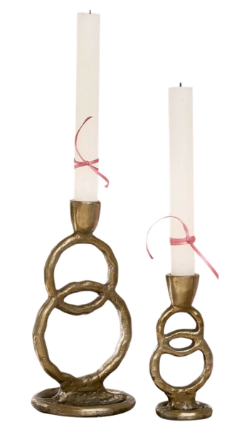 Loberon Set de 2 candeleros Corvane en aluminio – Oferta