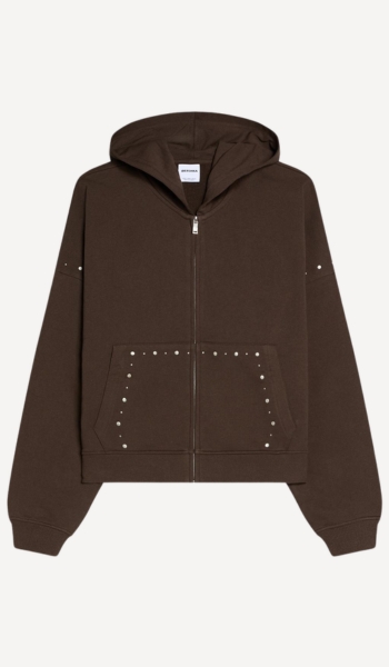 Bershka Sudadera con cremallera y capucha con tachas – Oferta