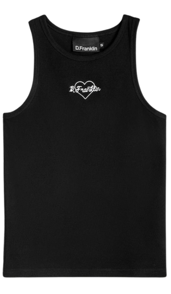 D Franklin Top de tirantes canalé Heart Black – Oferta