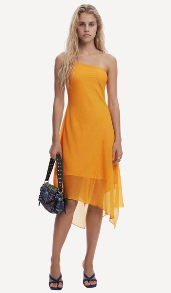 Desigual Vestido midi asimétrico de capas – Oferta